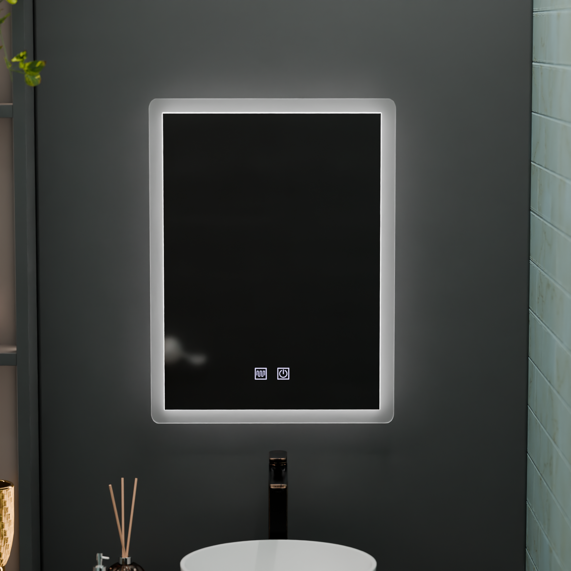 Rectangular LED mirror, 60x80cm, Touch VENERA, Demister System, Dimmable Mirrors Korman E Default Title Alessandro Design