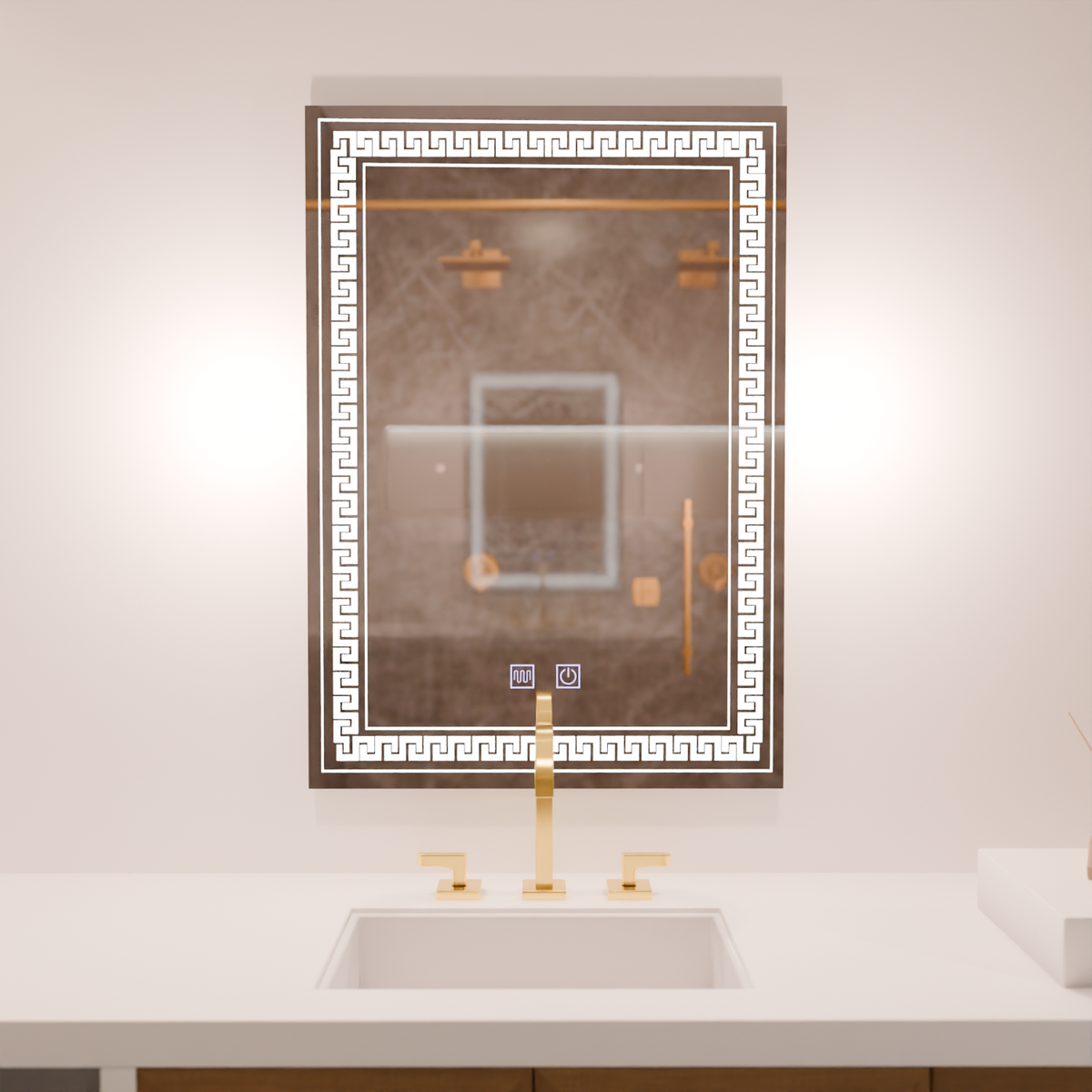 Rectangular LED mirror, 60x80cm, Touch Vivido, Demister System, Dimmable Mirrors Korman E Default Title Alessandro Design