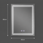Rectangular LED mirror, 60x80cm, Touch Vivido, Demister System, Dimmable