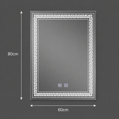 Rectangular LED mirror, 60x80cm, Touch Vivido, Demister System, Dimmable
