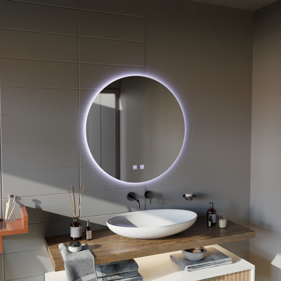Round LED Mirror, 12W, 50cm, Isolda, Touch, Demist System, Cold Light 6000k Mirrors Korman E Default Title Alessandro Design
