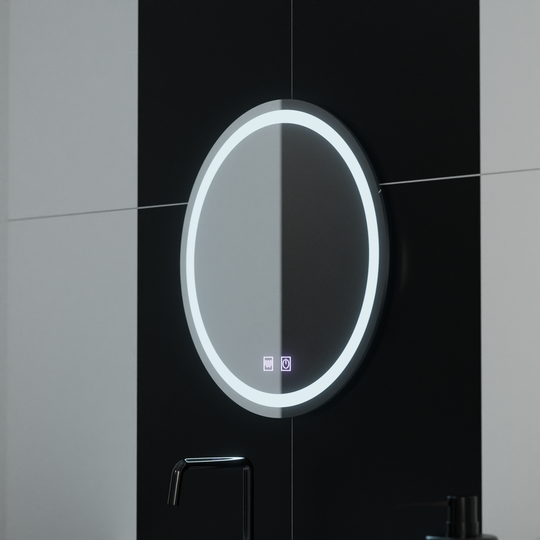Round LED mirror 50cm Lucea Touch Demister System Mirrors Korman E Default Title Alessandro Design