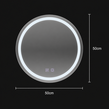 Round LED Mirror 50cm Lucea Touch Defog System