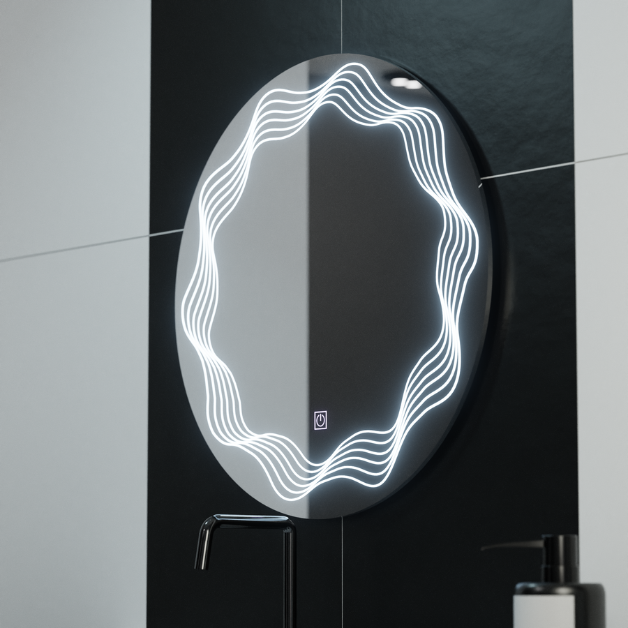 LED Round Mirror 60cm, Flusso Touch, Demister System, Dimmable Mirrors Korman E Default Title Alessandro Design