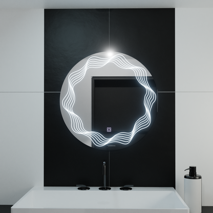 LED Round Mirror 60cm, Flusso Touch, Demister System, Dimmable Mirrors Korman E Default Title Alessandro Design