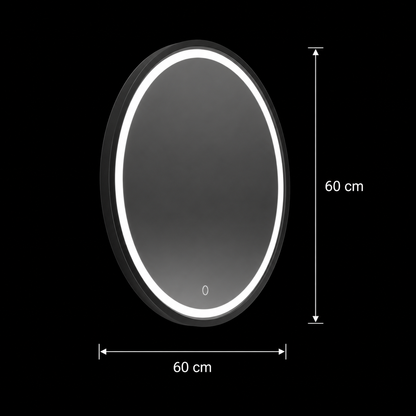 Round LED mirror, 60cm, Nerina Basic Touch