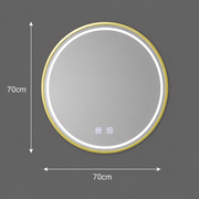 LED Round Mirror, 70cm, Glanz Touch, Demister System, Dimmable