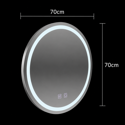 Round LED mirror, 70cm, Lucea Touch, Demister System, Dimmable