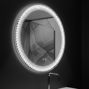 Nexos Round LED Mirror, 60cm, 24W, Warm/Cold/Neutral Light, Sensor, Demister System, Clock, Dimmable