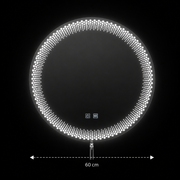 Nexos Round LED Mirror, 60cm, 24W, Warm/Cold/Neutral Light, Sensor, Demister System, Clock, Dimmable