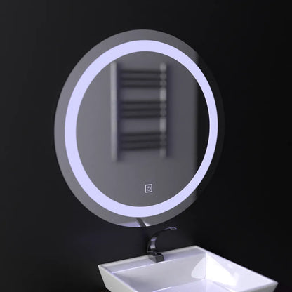 LED Touch Gallio Mirror, Diameter 60cm, Cold Light 6000K, Glass Simple LED Mirror Default Title Alessandro Design