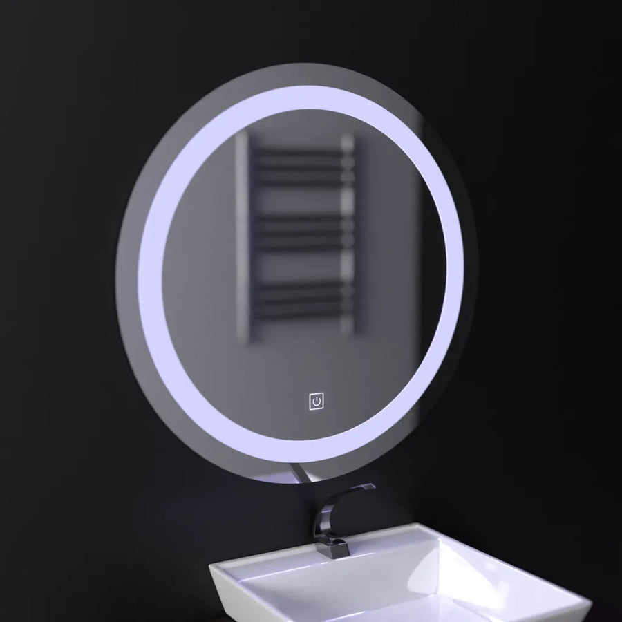 LED Touch Gallio Mirror, Diameter 60cm, Cold Light 6000K, Glass Simple LED Mirror Default Title Alessandro Design
