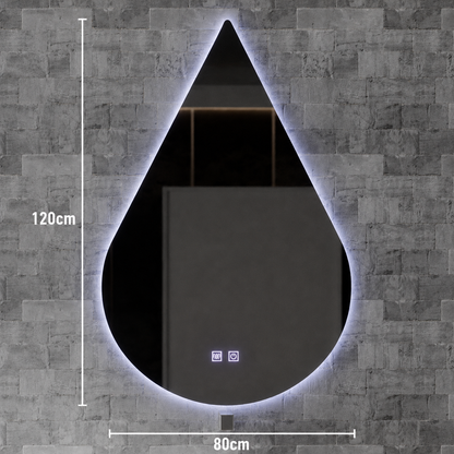 Touch River LED Mirror, 52W, Demist System, 80X120cm, Drop Shape