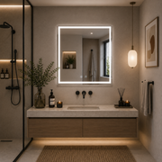 Giga LED mirror, 80x60cm, Silver, Touch, 6000K light