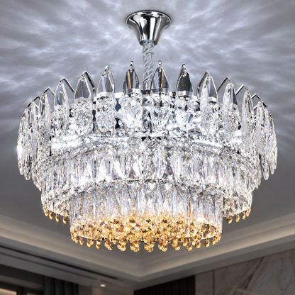 Crystal Chandelier MAJESTIC Magno 15x E14, Diameter 60cm, Shiny Chrome, Adjustable Height