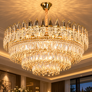Crystal Chandelier MAJESTIC Regalis 21x E14, Diameter 80cm, Shiny Gold, Adjustable Height