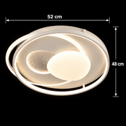 ISTARAVSHAN LED chandelier with remote control, Oval shape, 85W, Cold/Warm/Neutral light, Dimmable, White