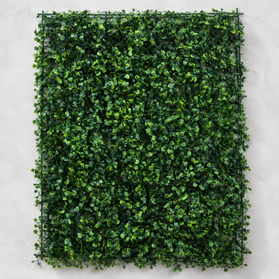 Artificial Plant Hedge Panel with Round Leaves, 40 x 60 cm, Green