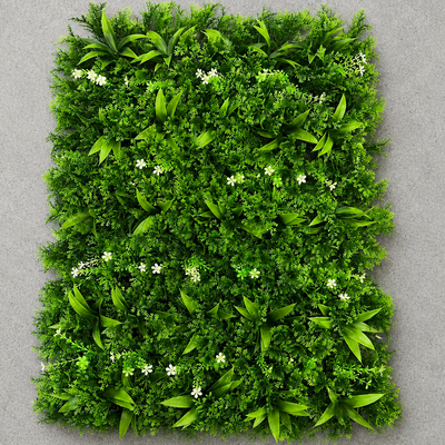 Artificial Plant Living Fence Panel Peach Leaves Mix, 40 x 60 cm, Green