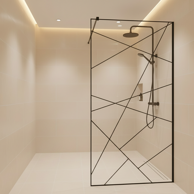 SASKATCHEWAN Walk-In Shower Screen, 70x195cm, Metal, Black