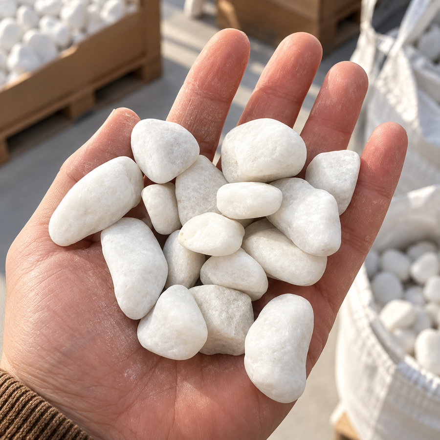 White Decorative Stones for the Garden, Large Size, 20 kg