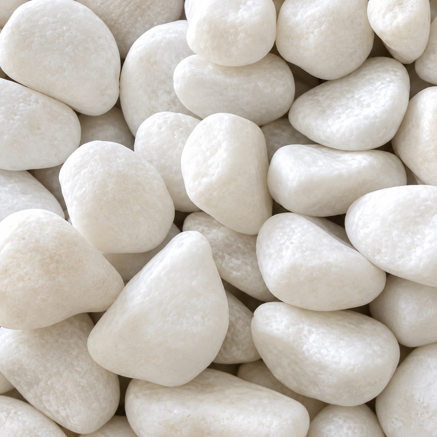 White Decorative Stones for the Garden, Small Size, 20 kg