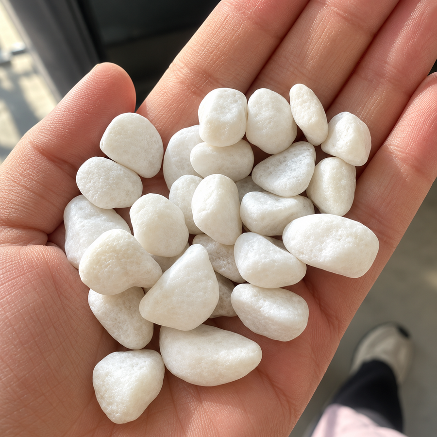 White Decorative Stones for the Garden, Small Size, 20 kg