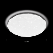 Hexagon LED ceiling light 33 cm, 27W, 3000K / 4000K / 6000K, White, Metal and Acrylic