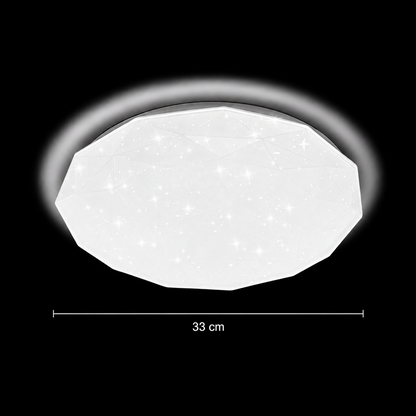 Hexagon LED ceiling light 33 cm, 27W, 3000K / 4000K / 6000K, White, Metal and Acrylic