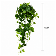 Artificial Epipremnum Hanging Plant, Height 100cm, Green