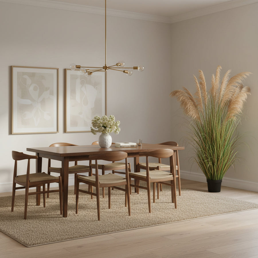 Artificial Plant Ornamental Grass, 183cm, with 13 strands, Reed and Grass, Dark Green, No Pot