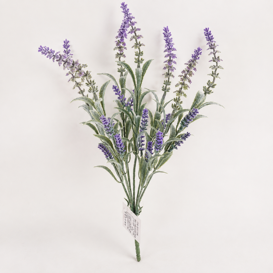 Artificial Plant, Decorative Lavender Flower, 7 Branches, 45 cm, Purple and Green, Set of 2 Pieces