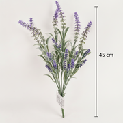 Artificial Plant, Decorative Lavender Flower, 7 Branches, 45 cm, Purple and Green, Set of 2 Pieces