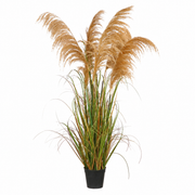 Artificial Plant Ornamental Grass, 145 cm, with 5 Wires, Reed and Grass, Dark Green, No Pot