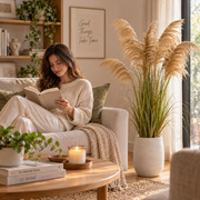 Artificial Plant Ornamental Grass, 145 cm, with 5 Wires, Reed and Grass, Dark Green, No Pot
