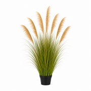 Artificial Plant Ornamental Grass, 170cm, with 7 strands, Reed and Grass, Dark Green, No Pot