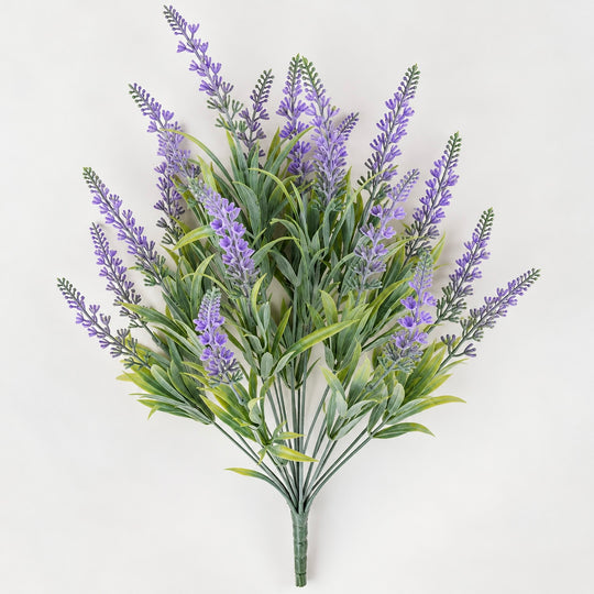 Artificial Plant, Decorative Lavender Flower, 18 Branches, 54 cm, Purple and Green, Set of 2 Pieces