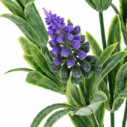 Artificial Plant, Decorative Lavender Flower, 5 Branches, 33 cm, Purple and Green, Set of 2
