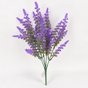 Artificial Plant, Decorative Lavender Flower, 5 Branches, 38 cm, Purple and Green, Set of 2