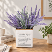 Artificial Plant, Decorative Lavender Flower, 5 Branches, 38 cm, Purple and Green, Set of 2