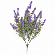 Artificial Plant, Decorative Lavender Flower, 5 Branches, 40 cm, Purple and Green, Set of 2 Pieces