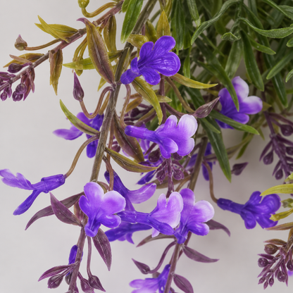 Artificial Plant, Decorative Lavender Flower, 5 Branches, 41 cm, Purple Green and White, Set of 2