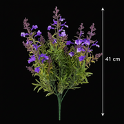 Artificial Plant, Decorative Lavender Flower, 5 Branches, 41 cm, Purple Green and White, Set of 2