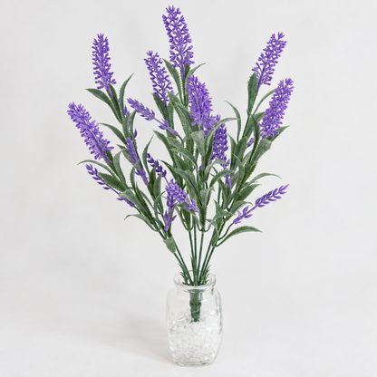 Artificial Plant, Decorative Lavender Flower, 7 Branches, 42 cm, Purple and Green, Set of 2 Pieces