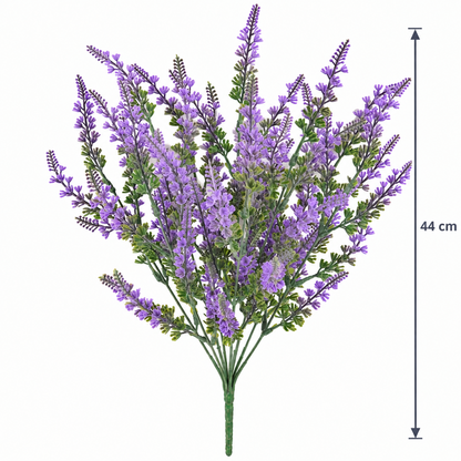 Artificial Plant, Decorative Lavender Flower, 9 Branches, 44 cm, Purple and Green, Set of 2 Pieces