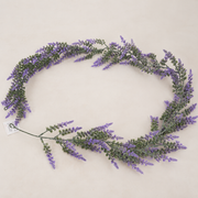 Artificial Plant Decorative Lavender Garland, Rich Appearance, 185cm, 122 Branches, Green and Purple, Set of 2