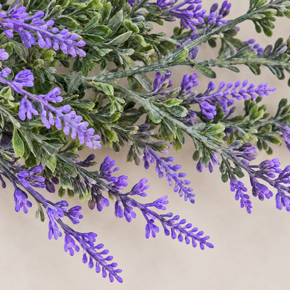 Artificial Plant Decorative Lavender Garland, Rich Appearance, 185cm, 122 Branches, Green and Purple, Set of 2
