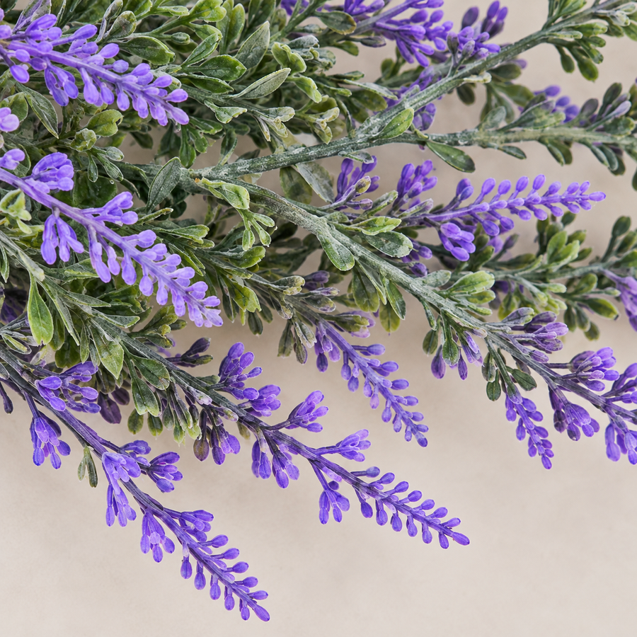 Artificial Plant Decorative Lavender Garland, Rich Appearance, 185cm, 122 Branches, Green and Purple, Set of 2