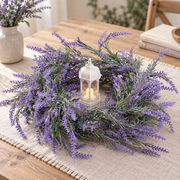Artificial Plant Decorative Lavender Garland, Rich Appearance, 185cm, 122 Branches, Green and Purple, Set of 2