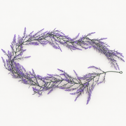 Artificial Plant Decorative Lavender Garland, Delicate Appearance, 185cm, 122 Branches, Green and Purple, Set of 2